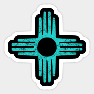 Zia Symbol New Mexico Turquoise Sticker